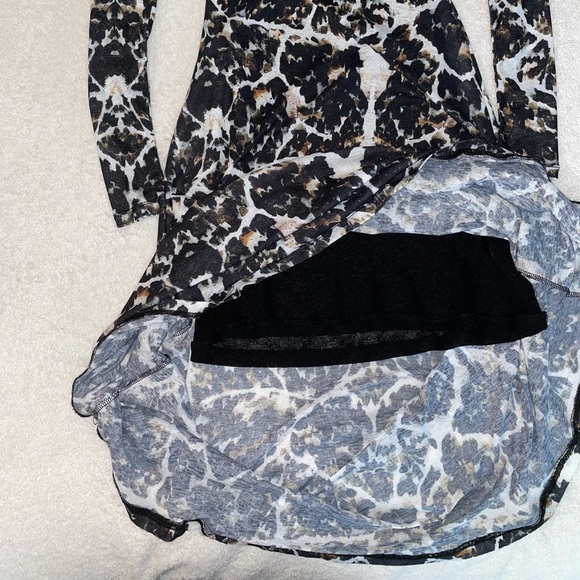 Topshop Mesh Pattern Long Sleeve Tight Dress - Picture 8 of 9